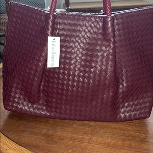 burgundy wine napa vegan leather tote